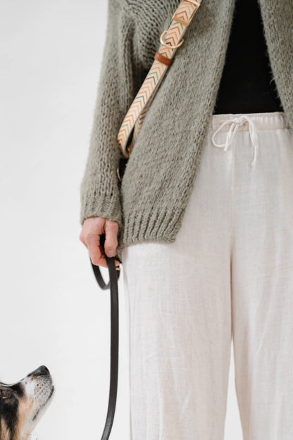 Handsfree Hundeleine aus veganem Leder - Little high, little low